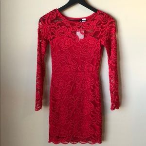 Red lace dress